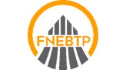 Logo FNEBTP Gelbes Logo von FNEBTP. Über dem grauen, stilisierten Berg steht der gelbe Schriftzug "FNEBTP". Alles wird von einem gelben Kreis umrandet.