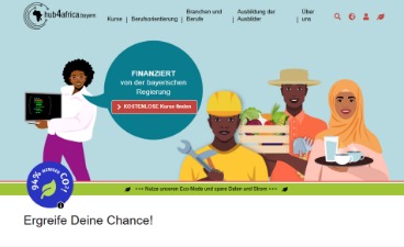 Auf dem Bild zu sehen ist die Startseite der digitalen Lernplattform hub4africa